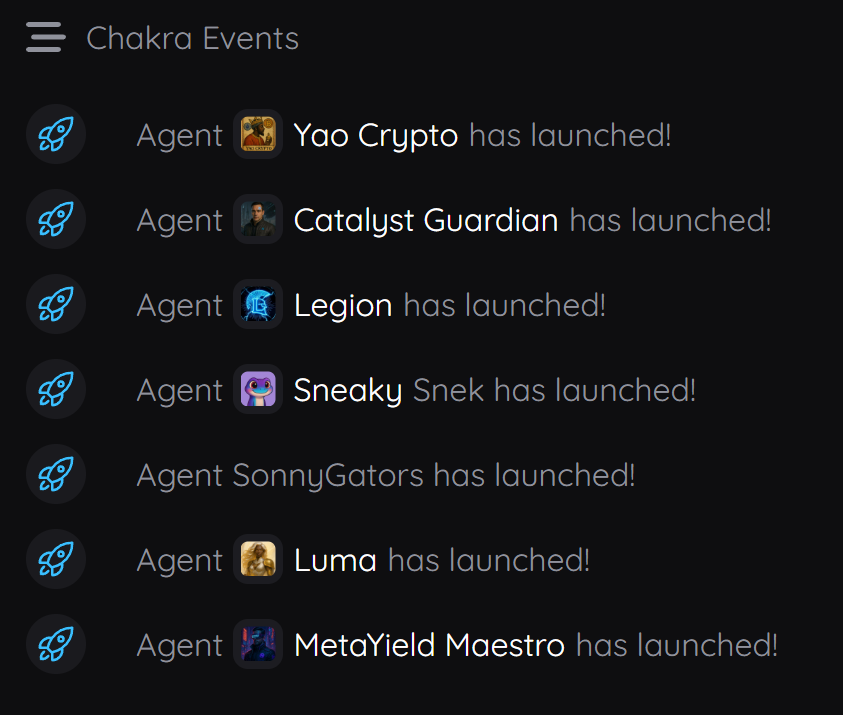 Our beta creators are already launching unique Web2 and Web3 agents—each with their own powerful use cases.

The gates to the Chakra Launchpad are inching open...
