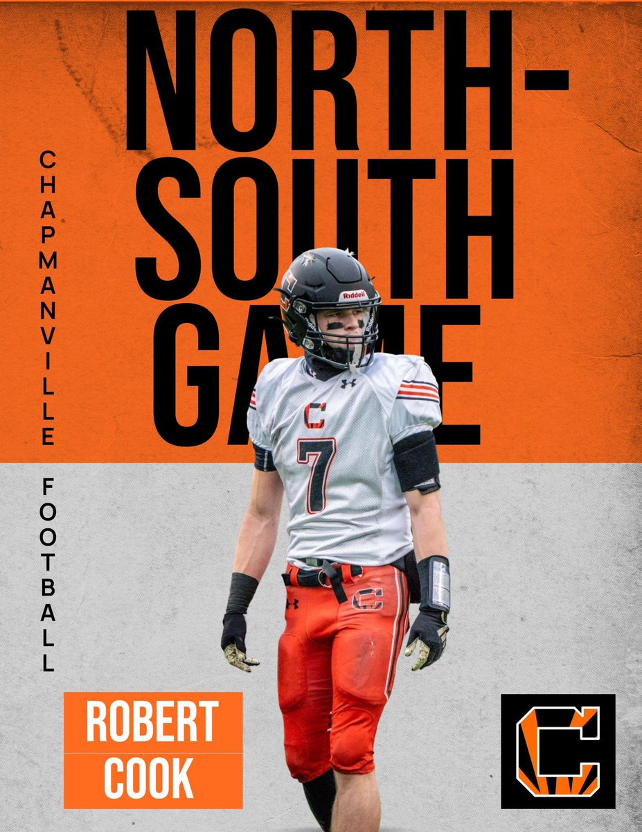 CRHS Football (@crhstigersfb) on Twitter photo Big Congrats to <a href="/RobertDCook/">Robert Cook</a> on being selected for the North/South game! We know youâll represent the Tigers well.
âHe didnât just play for himself - he played for his team, his town, and his jerseyâ
#TigerTigerTiger Big Congrats to <a href="/RobertDCook/">Robert Cook</a> on being selected for the North/South game! We know youâll represent the Tigers well.
âHe didnât just play for himself - he played for his team, his town, and his jerseyâ
#TigerTigerTiger