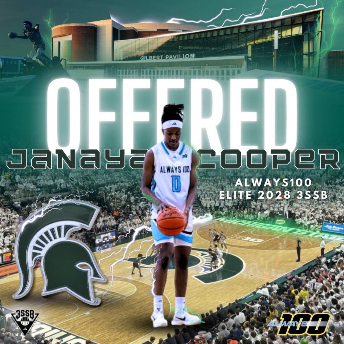 Janaya Cooper (@janayac0_) on Twitter photo After a wonderful conversation with <a href="/BinkyTheGreat/">Coach B</a> , I am blessed to have received an offer from <a href="/MSU_WBasketball/">Michigan State Women's Basketball</a> . Thank you <a href="/CoachFralick/">Robyn Fralick</a> , also thank you to the rest of the coaching staff! #UrgencySZN
<a href="/vjhAlways100/">Always 100</a> <a href="/100_2028/">Always 100 2028 3SSB</a> <a href="/Sniderladybball/">Snidergirlsbball</a> After a wonderful conversation with <a href="/BinkyTheGreat/">Coach B</a> , I am blessed to have received an offer from <a href="/MSU_WBasketball/">Michigan State Women's Basketball</a> . Thank you <a href="/CoachFralick/">Robyn Fralick</a> , also thank you to the rest of the coaching staff! #UrgencySZN
<a href="/vjhAlways100/">Always 100</a> <a href="/100_2028/">Always 100 2028 3SSB</a> <a href="/Sniderladybball/">Snidergirlsbball</a>