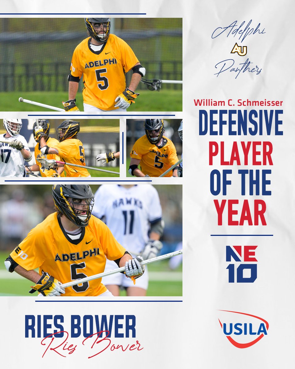 The NE10 (@thenortheast10) on Twitter photo Three other <a href="/AUPanthers/">Adelphi University Athletics</a> - Braden Donnellan, Kyle Lewis and Ries Bower - along with <a href="/aicathletics/">AIC Athletics</a> Carter Linkletter earn major honors from <a href="/USILA_Lax/">USILA</a> 🥍
#NE10EMBRACE | #NCAAD2 | #D2MLAX Three other <a href="/AUPanthers/">Adelphi University Athletics</a> - Braden Donnellan, Kyle Lewis and Ries Bower - along with <a href="/aicathletics/">AIC Athletics</a> Carter Linkletter earn major honors from <a href="/USILA_Lax/">USILA</a> 🥍
#NE10EMBRACE | #NCAAD2 | #D2MLAX