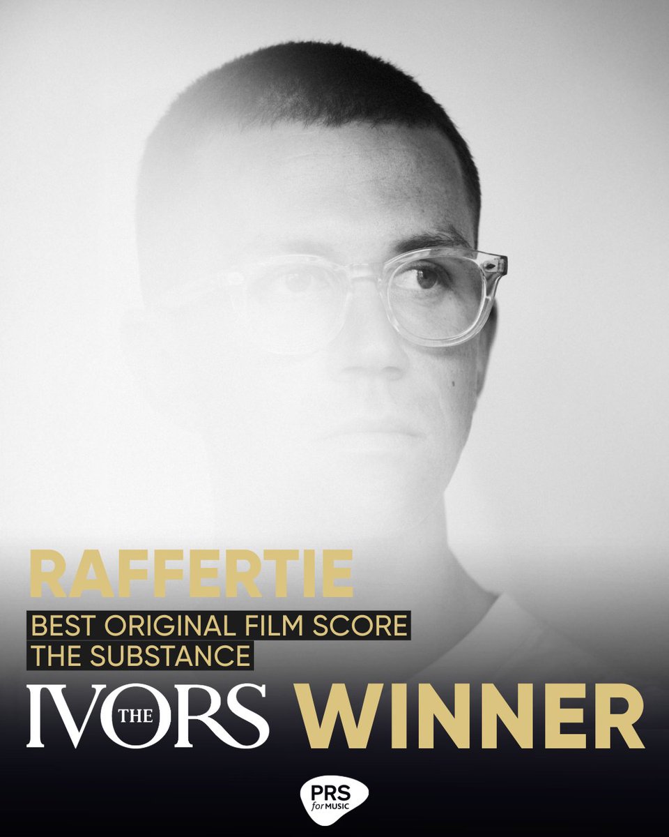 Congratulations <a href="/raffertie/">Raffertie</a> - The lvor Novello Award for Best Original Film Score goes to The Substance. #TheIvors