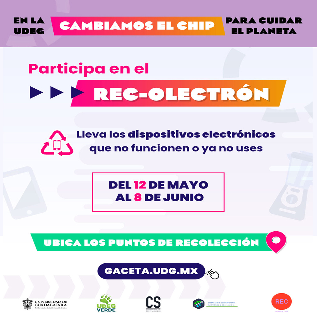 UDGPlus's tweet image. ¿Tienes residuos electrónicos y no sabes qué hacer con ellos? Únete al #Recolectrón y llévalos a los puntos de acopio de la #RedUdeG.🔋 

Conoce su ubicación y qué aparatos puedes llevar url.udg.mx/a0B3B