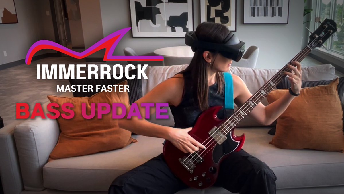 Bass Guitar is in the house!❤️‍🔥

IMMERROCK early access now supports BASS🎸
 125+ New Guitar Exercises! 🔥
New Player Stats 📊

Get IMMERROCK on the Meta Quest Store 👇
meta.com/experiences/im…