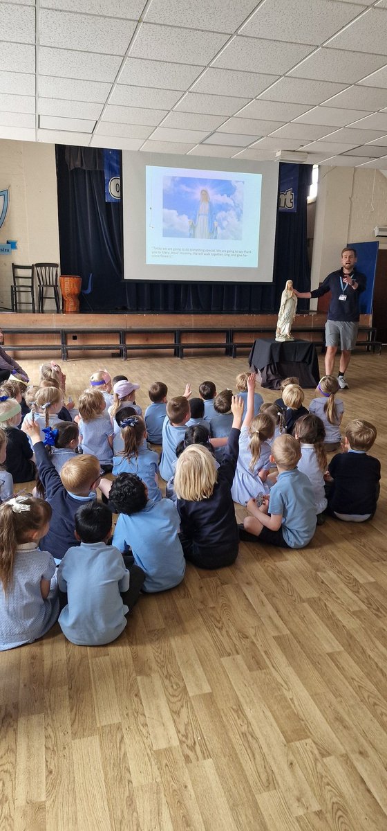 EyfsOlol's tweet photo. Today, The Terrific Twos &amp; Nursery joined with the rest of EYFS to celebrate May as a month of Mary.  @ololprimary_DHT led our May Procession - we listened to songs about Mary as we processed with our flowers and laid them at Mary's feet. 
#MakeADifference @ololprimary_HT #REOLOL https://t.co/b9LNbO3yGy