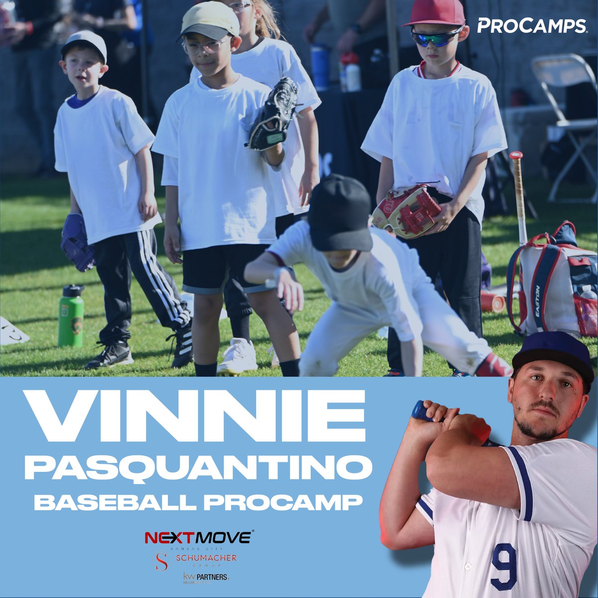 ProCamps (@procamps) on Twitter photo Alright folks…It’s time.
The <a href="/VPasquantino/">Vinnie Pasquantino</a> Baseball ProCamp is on the schedule! Join Vinnie on July 10th at Grandview HS for a morning filled of drills, games, and fun.
Visit VinniePasquantinoCamp.com to register! ⚾️ Alright folks…It’s time.
The <a href="/VPasquantino/">Vinnie Pasquantino</a> Baseball ProCamp is on the schedule! Join Vinnie on July 10th at Grandview HS for a morning filled of drills, games, and fun.
Visit VinniePasquantinoCamp.com to register! ⚾️
