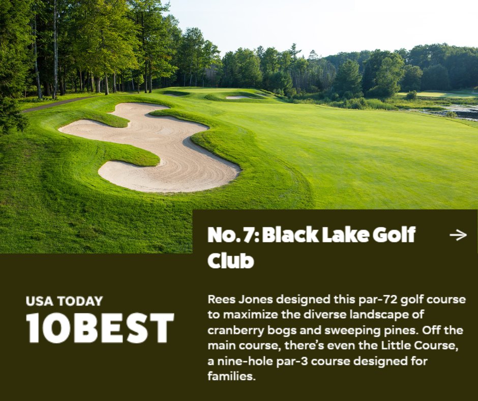 We’re excited to share that Black Lake Golf Club was just ranked #7 on USA Today’s list of the 10 Best Public Golf Courses for 2025! 🏌️‍♂️ This one was voted on by readers after being hand-picked by the experts, and we think they got it right.

bit.ly/3PR0eK0