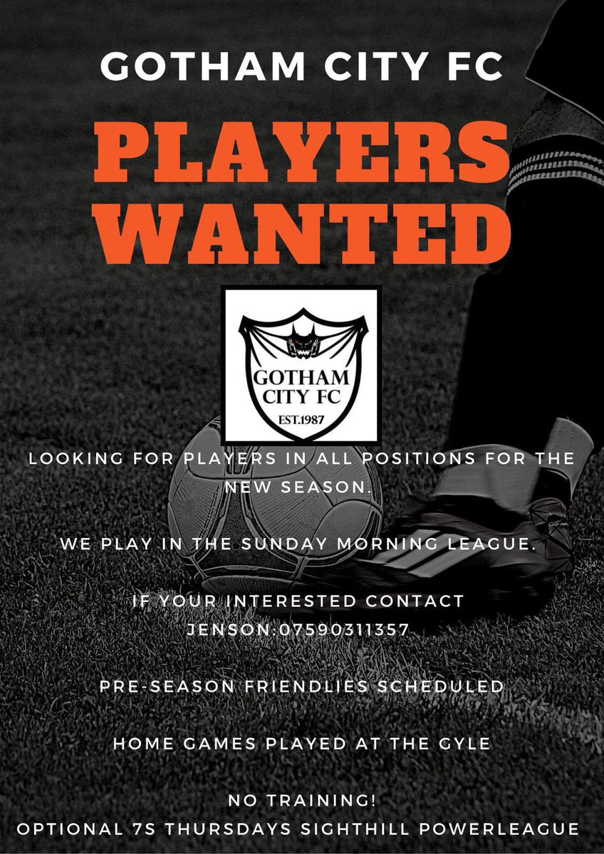 First friendly this Sunday at Jack kane! 

Give us a message if you fancy getting involved! 🦇