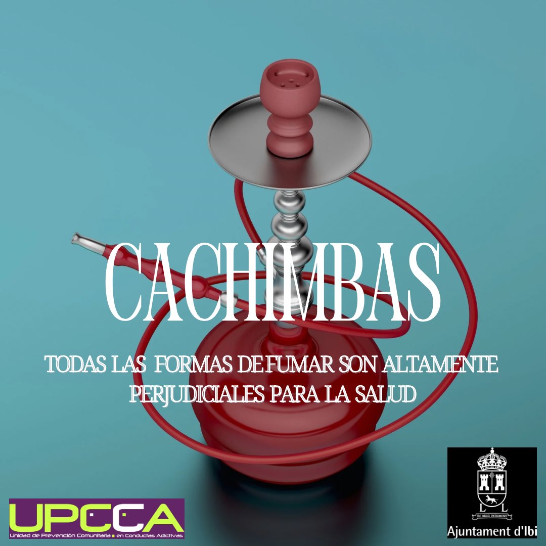 upccaIbi's tweet photo. Esta semana hablaremos de las #Cachimbas
💬 ¿ Son tan inocuas como nos las venden ?
💬 Lee, infórmate y decide y….¡¡ que no te vendan humo !!
🗣️ TODAS las formas de fumar son altamente tóxicas para la salud
🔎 Te informa la UPCCA , desde la Concejalía de Salud del @ayuntamientoibi