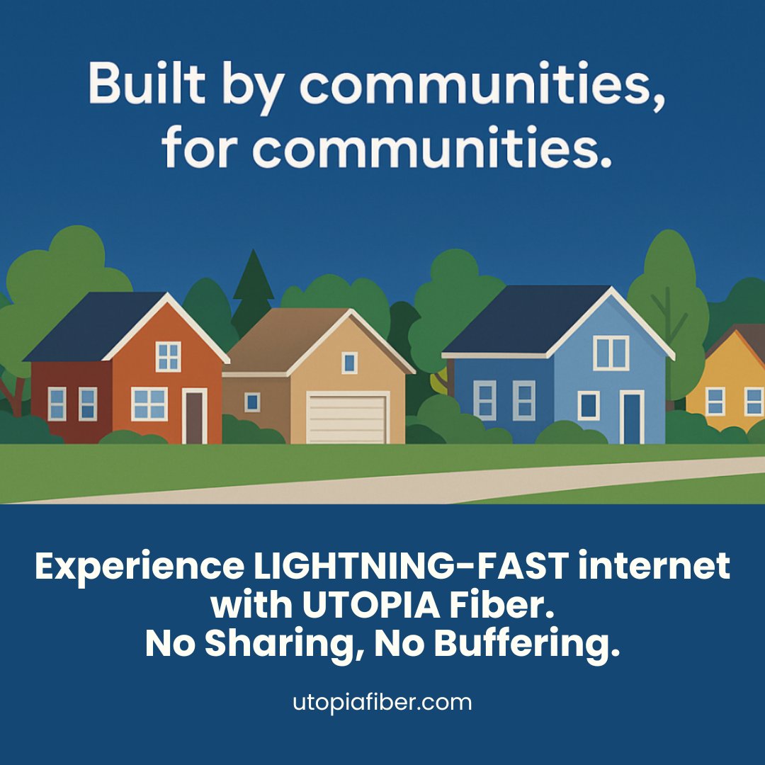 At UTOPIA Fiber, we believe fast, reliable internet should be accessible to everyone. With dedicated fiber lines and no bandwidth sharing, our network is designed to keep neighborhoods connected without the slowdown

Check availability in your area today!
utopiafiber.com/sign-up/