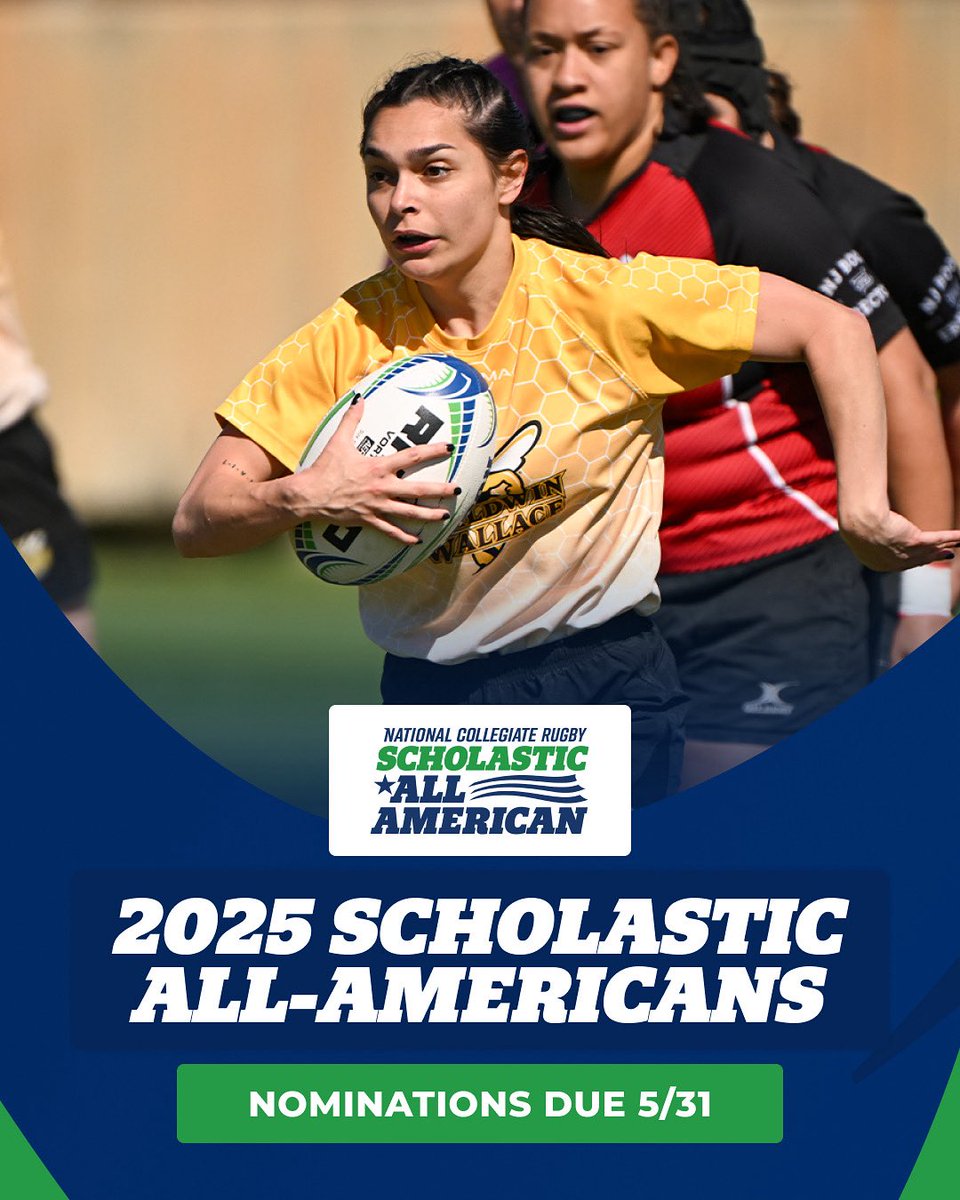 ncrrugby's tweet photo. Remember to nominate a student-athlete who crushes it in the classroom and on the pitch! 🎓

Learn more and submit your nomination at the following link. 🔗

https://t.co/pY9g0JoW6Q

Nominations due 5/31.

#NCR #NationalCollegiateRugby #ScholasticAllAmerican https://t.co/HxB4YWucBY
