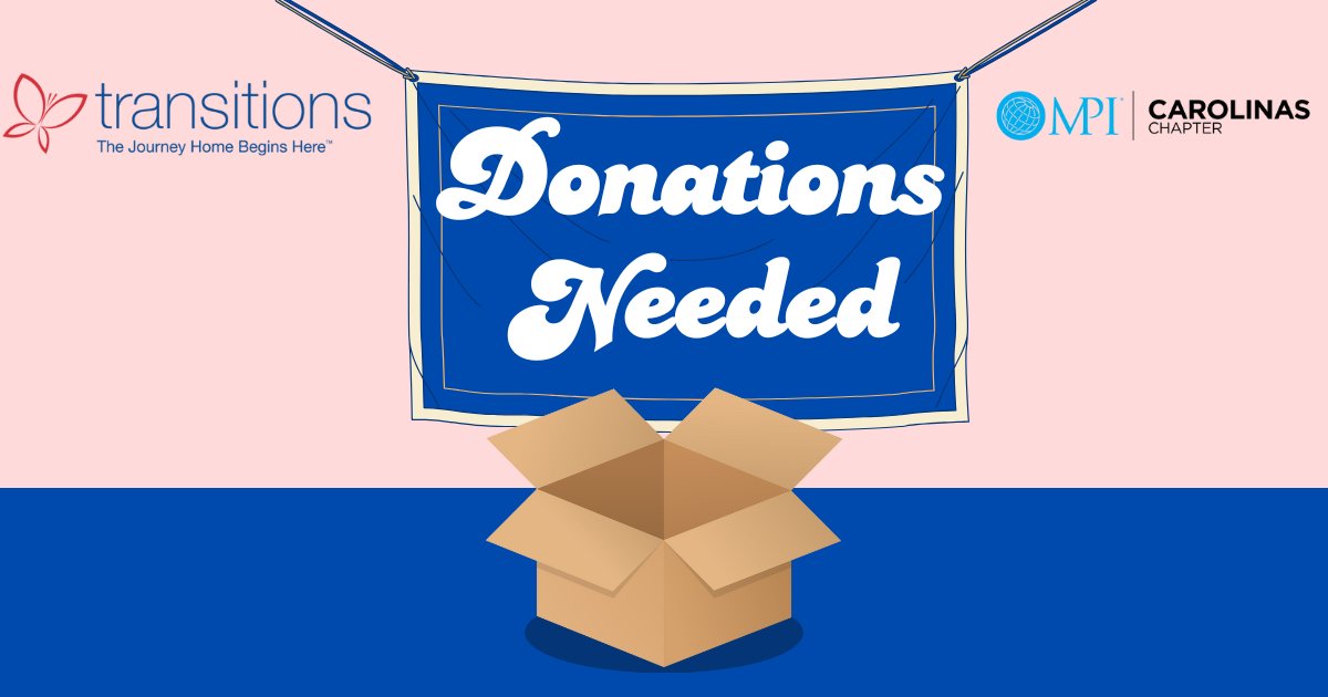 We’re partnering with Transitions Homeless Center to support adults of South Carolina as they move toward stability and permanent housing.

Bring a Donation to the May Chapter Meeting!