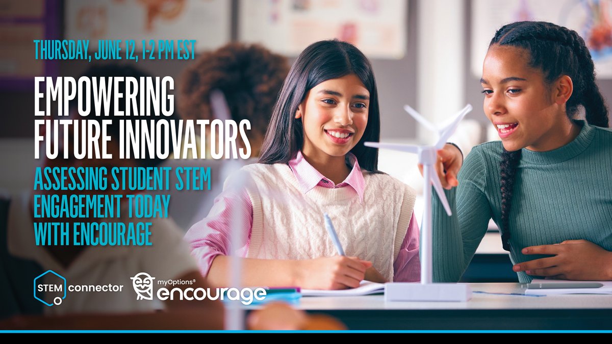 MillionWMentors's tweet photo. What’s the latest on student interest in STEM? 📊Find out in our June 12 webinar with Encourage (formerly MyCollegeOptions).
Why join:
💡 New 2024–25 data
🎓 Tools for educators
🚀 Support for student success

🔗 Register: https://t.co/y3gjEsRqGP
#STEMEducation #CollegeReady https://t.co/5xrsNkVESE