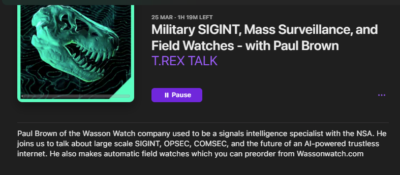 <a href="/WassonWatch/">Wasson Watch Co.</a> you (or your CEO) aren't fooling anyone - you're obsessed and devout to israel

> SIGINT
> Worked for NSA: CSS

totally not a zio-shill lol