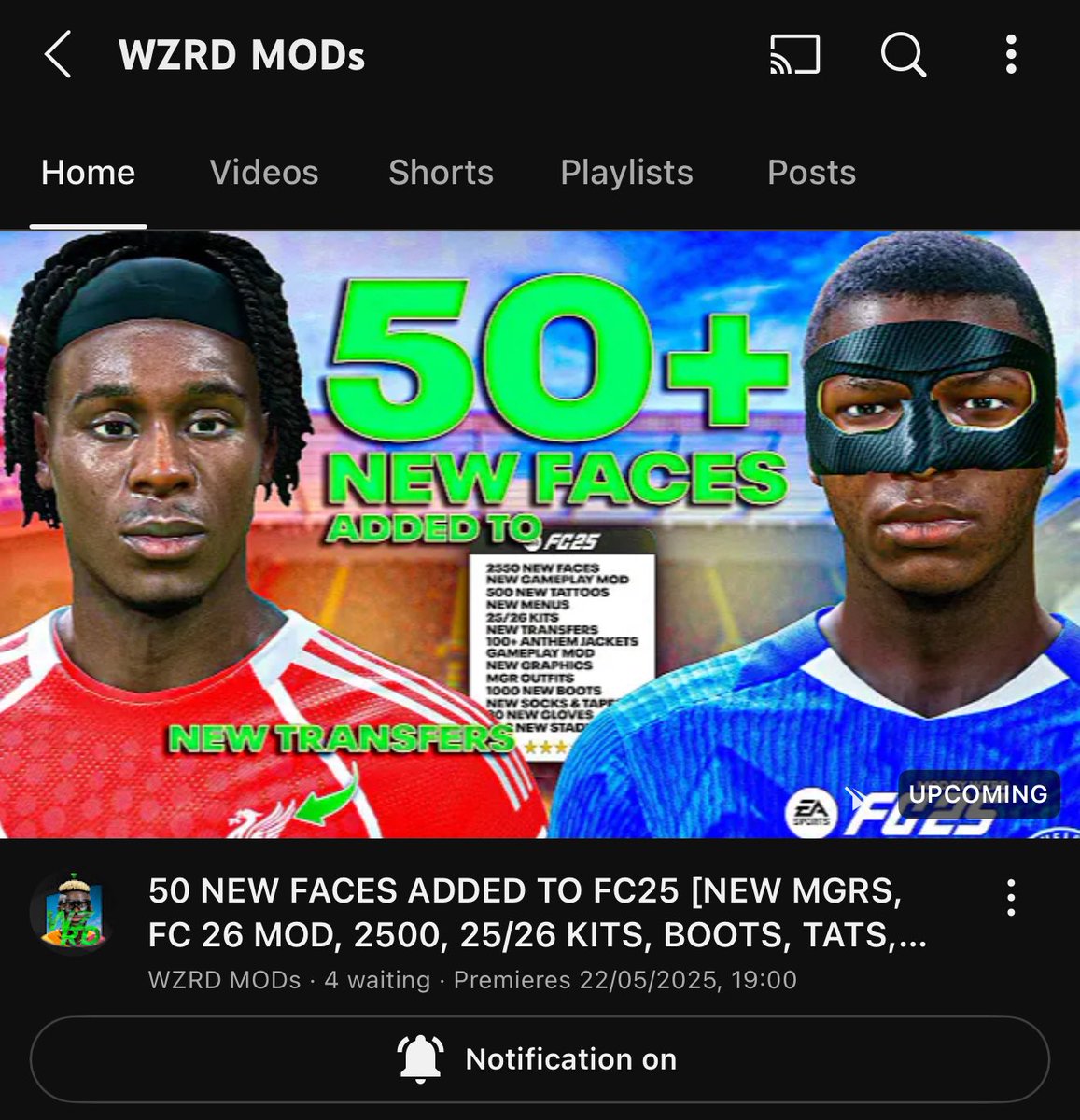WZRD MODs (@wzrdmod) on Twitter photo over 50 new faces for our #fc25 mod!
swipe to see more screenshots of the mod !
out now on youtube!😈⤵️
youtu.be/U3psPETMTA0?si… over 50 new faces for our #fc25 mod!
swipe to see more screenshots of the mod !
out now on youtube!😈⤵️
youtu.be/U3psPETMTA0?si…