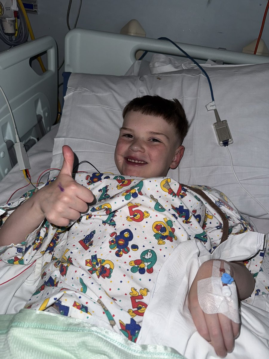 It doesn’t take our Dáithí long to find his smile. We are happy to say that Dáithí is nice &amp; stable after his cardiac procedure today. 

Although we don’t find out full results for a few weeks, having that smile back on his face is all that matters right now.

#Grateful