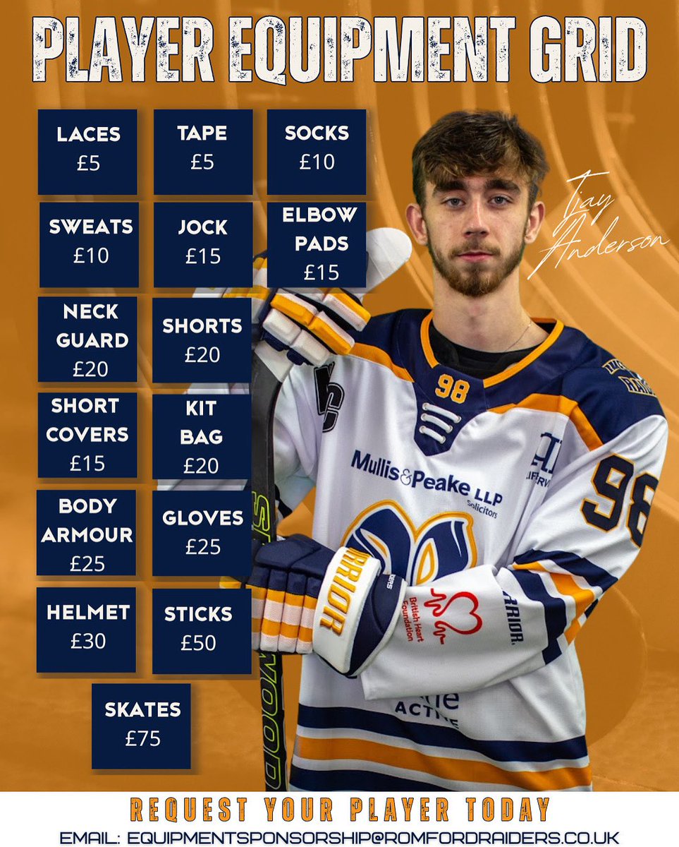 Raiders_IHC's tweet image. Interested in supporting Tjay Anderson or any of our 2025/26 announced players?
Get involved through:ππ½
β’ Player Business Sponsorship:marketing@romfordraiders.co.uk
β’ Equipment Grid:equipmentsponsorship@romfordraiders.co.uk
β’ Own & Loan: ownandloan@romfordraiders.co.uk
