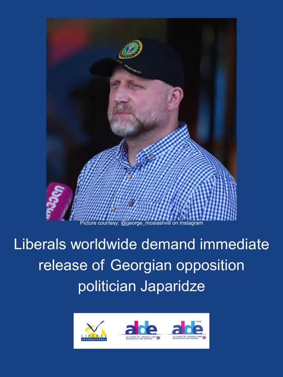liberalinternat's tweet photo. The imprisonment of @Zuraja is a dark day for Georgian democracy.

LI, @ALDEParty &amp; @ALDExPACE condemn this political repression.

We demand his immediate release and a return to Georgia’s EU path.

More at: https://t.co/ntgup2mDeB https://t.co/H2LjST25Sw