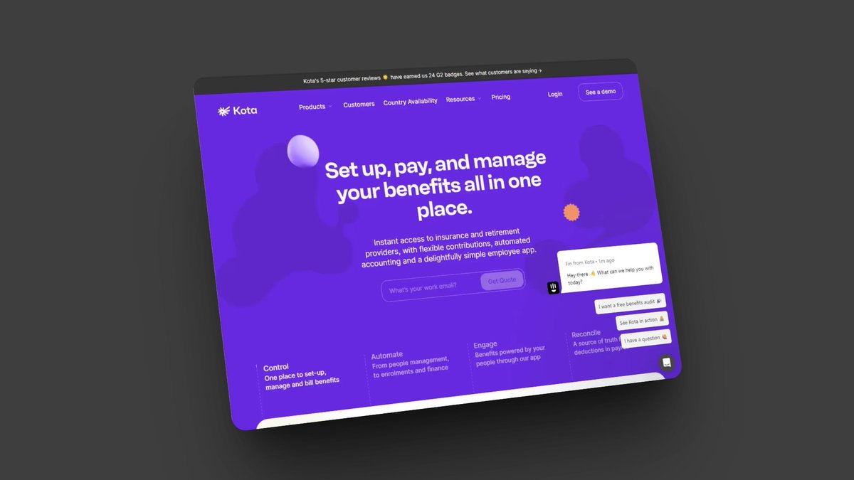 Narrow_Labs's tweet image. Big fan of how Kota's website tackles employee benefits! ✨
It's a masterclass in clean, approachable design. Soft colors & intuitive navigation + those helpful portal screenshots make managing plans surprisingly easy. Empowering both employers and employees with clarity!…