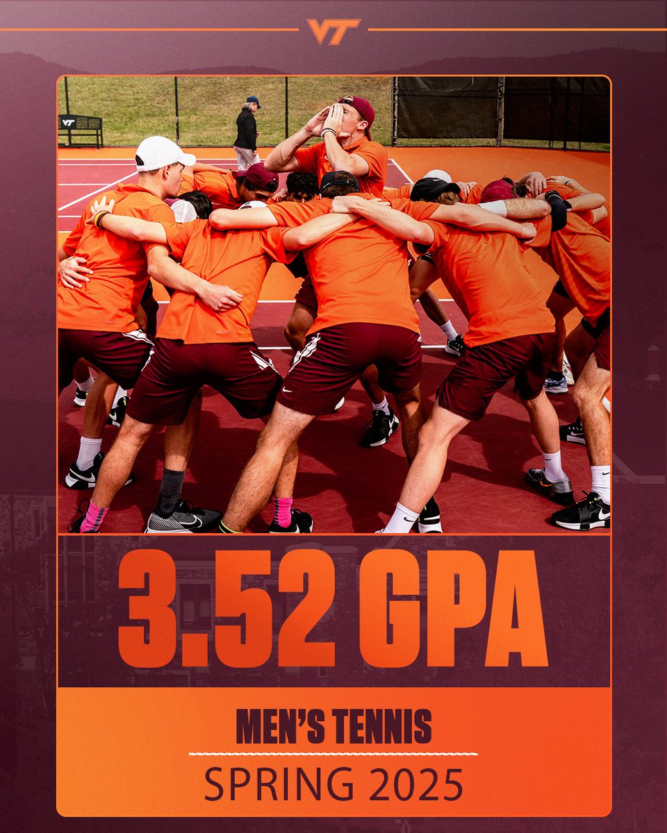 HokiesMTennis's tweet image. Worked hard on and off the court this semester π