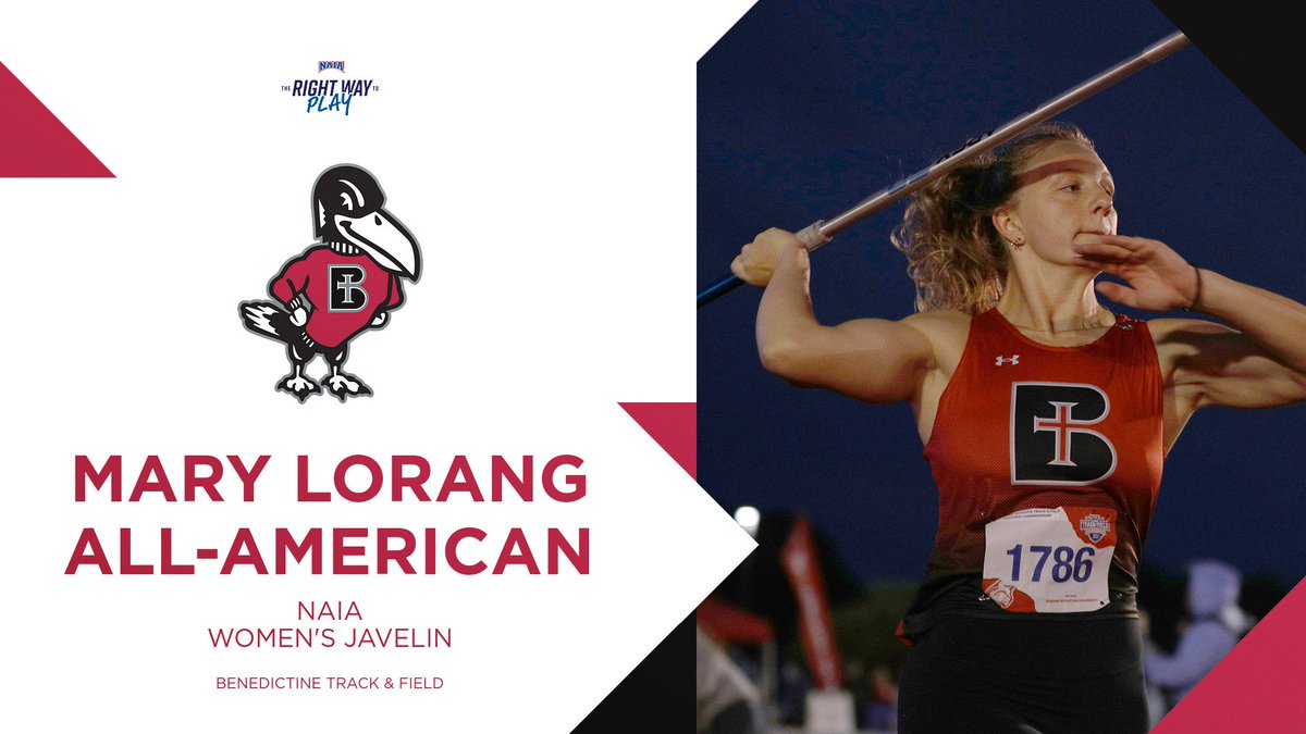 #ICYMI Mary Lorang placed third with a throw of 44.07 meters to become the newest <a href="/RavenTrackXC/">Benedictine Track/XC</a> All-American. Congratulations Mary. #TheRightWaytoPlay #UnleashGreatness