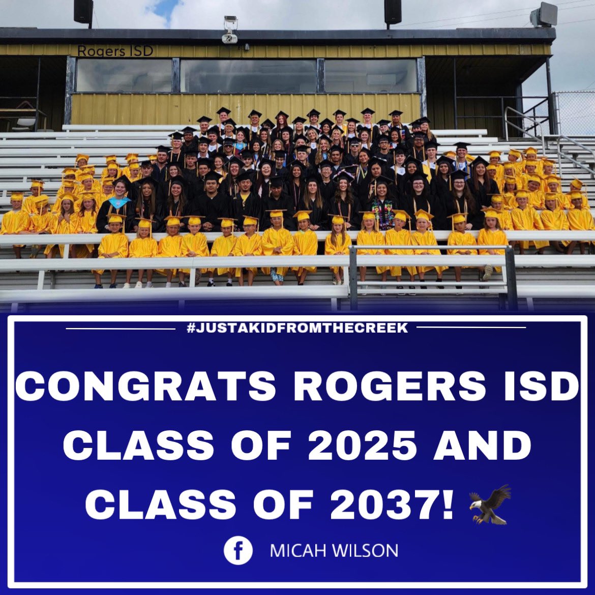 HOW SWEET!🖤: Rogers ISD high school seniors take a class picture with pre-K graduates.🥹

#Follow me on Facebook: facebook.com/share/1AgV7JDn…