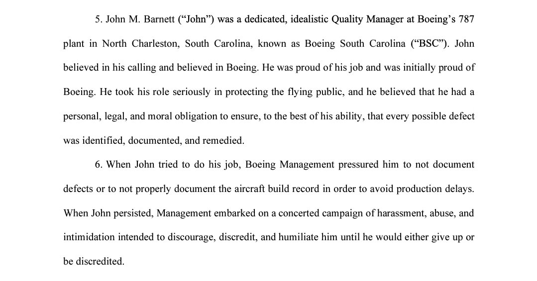 HackingButLegal's tweet photo. Here is @Boeing whistleblower's John Barnett's suicide note.
He tried desperately for years to escalate severe safety concerns, but was subjected to a relentless #SAAPP campaign by senior management targeting him psychologically which led to his death last year on March 9th. https://t.co/q337qcYLQz