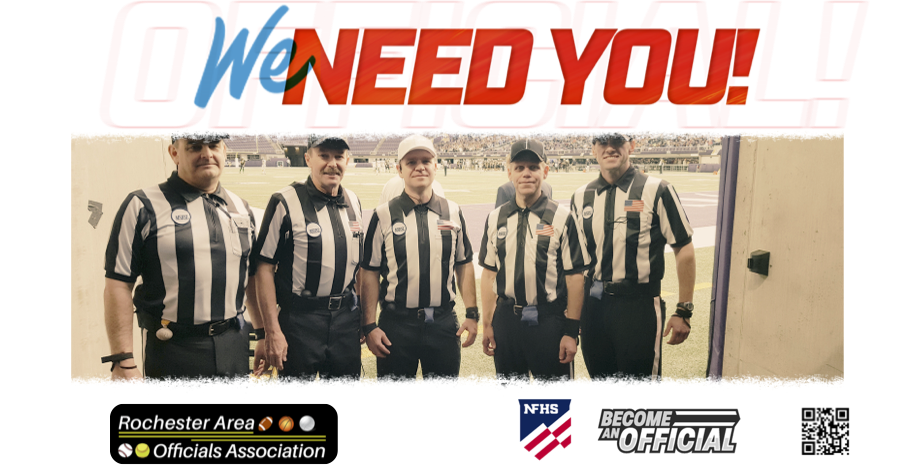 Rochester Area Officials (@raoamn) on Twitter photo 🚨 Minnesota needs YOU! 🚨
Love high school sports? The games can’t go on without officials. 🏀⚽🏈⚾🏐
Step up and be part of the action — the kids need you!
<a href="/MSHSL_Officials/">MSHSL Officiating</a> <a href="/MSHSL/">Minnesota State High School League</a>john <a href="/bj50johnson1/">MSHSL Region 1A</a> @MSHSL 🚨 Minnesota needs YOU! 🚨
Love high school sports? The games can’t go on without officials. 🏀⚽🏈⚾🏐
Step up and be part of the action — the kids need you!
<a href="/MSHSL_Officials/">MSHSL Officiating</a> <a href="/MSHSL/">Minnesota State High School League</a>john <a href="/bj50johnson1/">MSHSL Region 1A</a> @MSHSL