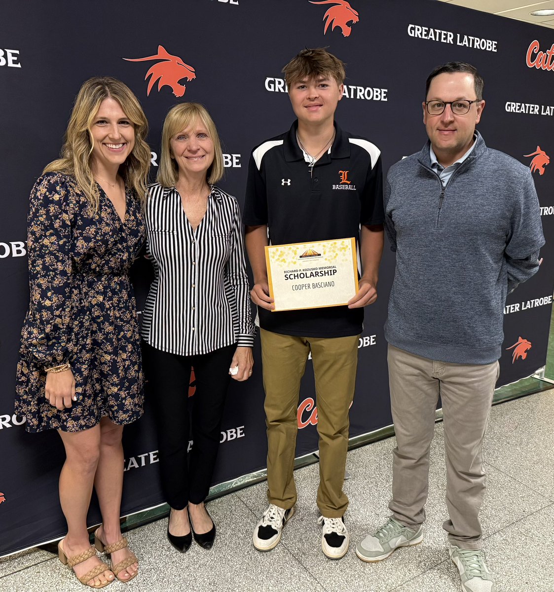 The Richard “Rick” Kozusko Memorial Baseball Scholarship recipient, Cooper Basciano. A very deserving recipient! Congrats Coop!