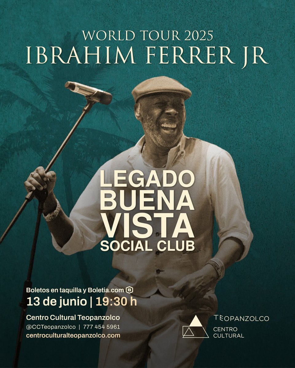 Legado Buena Vista Social Club esta experiencia no es solo un concierto: es una celebración de la identidad cultural cubana, de su memoria y su herencia musical.13 de junio, 19:30
  Boletia.com ➡️ legadobuenavista.boletia.com
#BuenaVistaSocialClub #ibrahimferrerjr