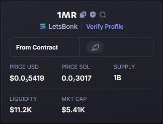 AXIOMvc7's tweet image. I spotlighted #1MR in my private Telegram group when its market cap was $5.4k

⛓️Chain #Solana