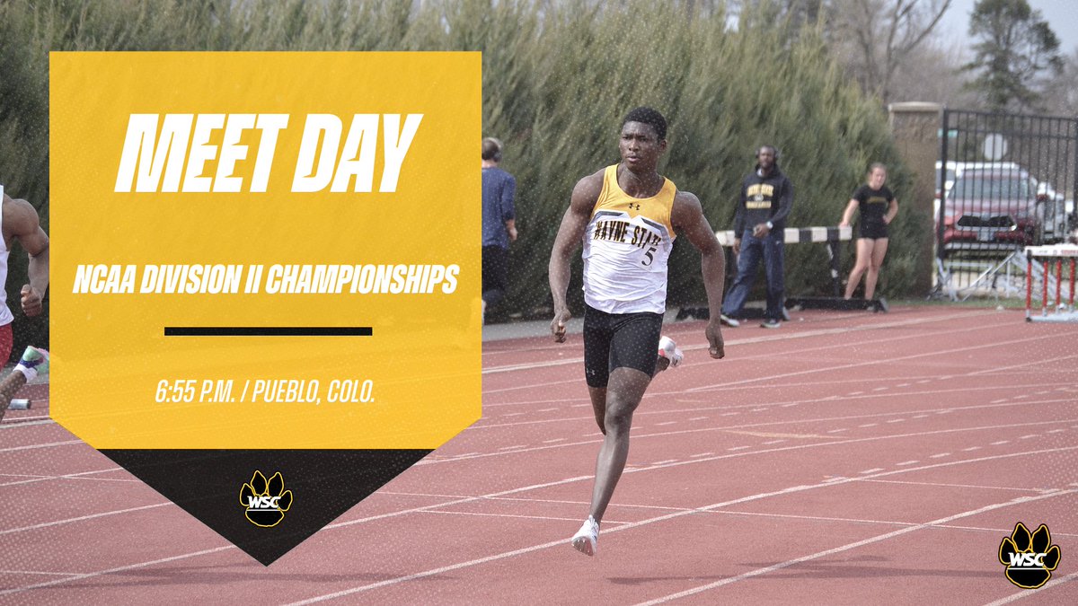 Wayne State Wildcats (@wscwildcats) on Twitter photo MEET DAY - <a href="/WSCXCTF/">Wayne State College Cross Country/Track & Field</a> Emmanuel Badejo runs in 400-meter prelims tonight at 6:55 p.m. Central Time at NCAA Division II Outdoor Track and Field Championships in Pueblo, Colorado. #PlayforthePaw
📊results.leonetiming.com/?mid=7870
📺ncaa.com/event/4653 MEET DAY - <a href="/WSCXCTF/">Wayne State College Cross Country/Track & Field</a> Emmanuel Badejo runs in 400-meter prelims tonight at 6:55 p.m. Central Time at NCAA Division II Outdoor Track and Field Championships in Pueblo, Colorado. #PlayforthePaw
📊results.leonetiming.com/?mid=7870
📺ncaa.com/event/4653