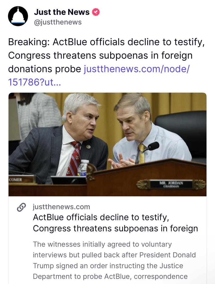 JustJenRX's tweet image. This just in.
ActBlue officials refuse to testify.
Congress better not threaten anything. They better print out arrest warrants.