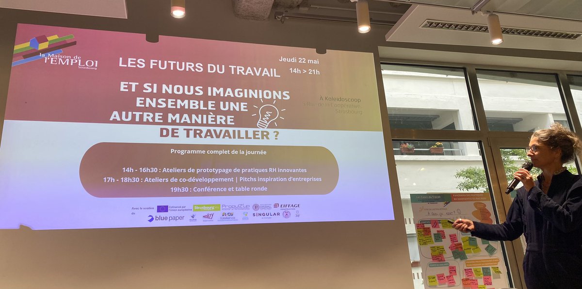 CA de la Maison de l’emploi de #Strasbourg et soirée sur les futurs du travail avec Caroline Loisel : 150 personnes ce soir à Kaleidoscoop pour réfléchir aux besoins de compétences de demain et s’inspirer mutuellement 
#ODD #emploi #compétences #PactePourUneEconomieLocaleDurable