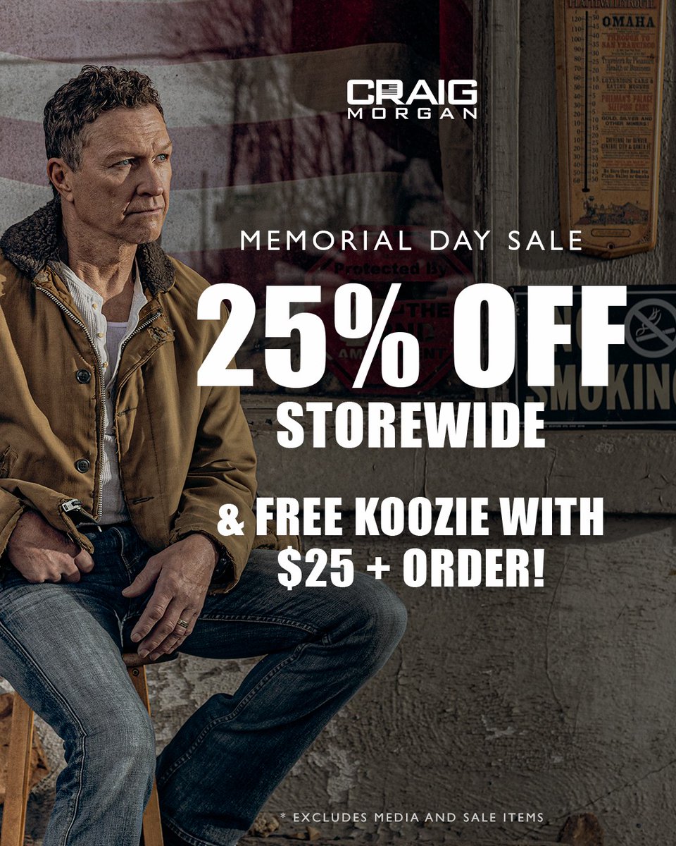 Shop now through Monday 5/26 at 11:59pm ET! 🇺🇸 craigmorgan.shop.redstarmerch.com