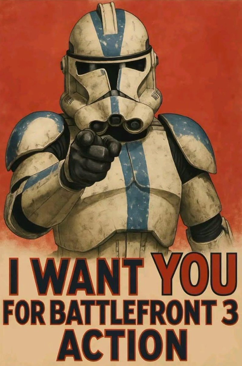 SombradeImperio's tweet photo. Lo Decimos Todos: ¡HAGAN BATTLEFRONT 3!
El juego nunca murió, Battlefront II esta más vivo que nunca desde 2020 y todo el fandom de Star Wars lo pedimos a grito. ¿Qué esperas tío Star Wars? 🙏🙏
#MakeBattlefront3 @starwars  @EAStarWars 
#StarWars https://t.co/ZwbbK3gmPP
