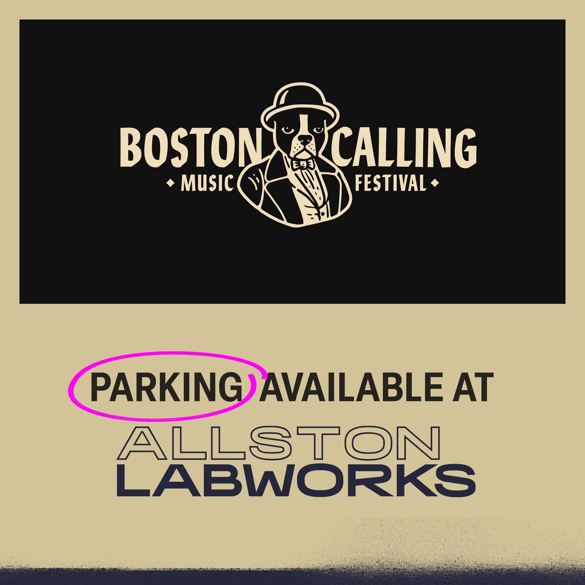 Allston Labworks (@allstonlabworks) on Twitter photo Are you driving to <a href="/bostoncalling/">Boston Calling</a> this weekend? We have parking available at Labworks! Look for signage and enter the garage from Everett Street near the corner of Western Avenue, just a 10-minute walk from the venue! #BostonCalling #BostonCalling2025 Are you driving to <a href="/bostoncalling/">Boston Calling</a> this weekend? We have parking available at Labworks! Look for signage and enter the garage from Everett Street near the corner of Western Avenue, just a 10-minute walk from the venue! #BostonCalling #BostonCalling2025