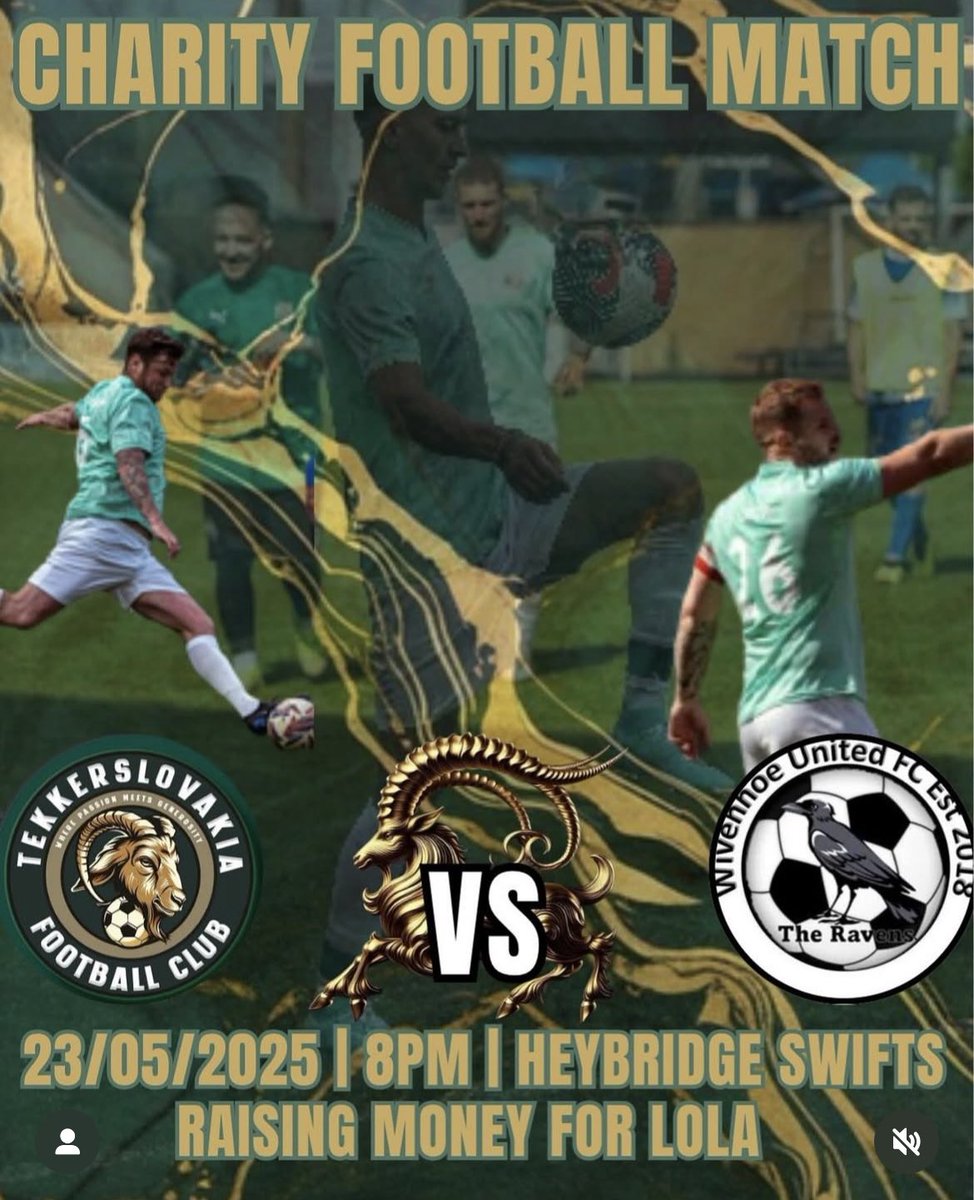 Tomorrow night 8pm ko please get over to heybridge swifts and support the cause and raise as much money as possible ⚽️ ❤️