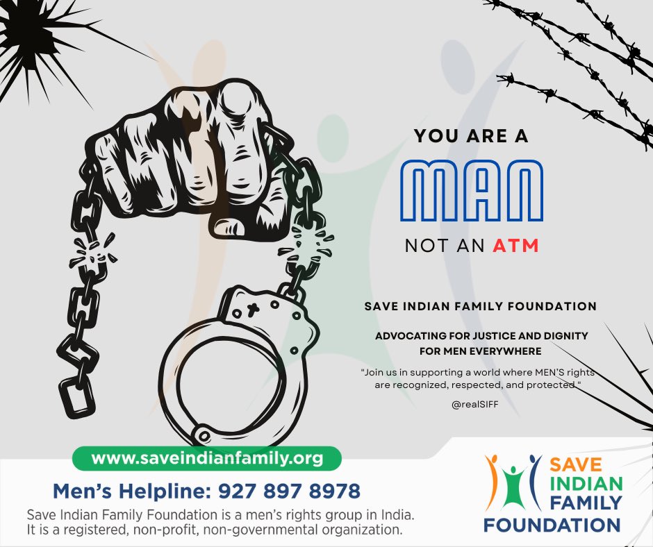 SamSiff's tweet photo. Dulhe ka kaam: ATM.

Divorce ka kaam: EMI cancel karke settlement lene ka.

System win, lawyers win, innocent men lose.
#MarriageStrike #FamilyCourtReform #MensMovement https://t.co/KbH2gRaNW7