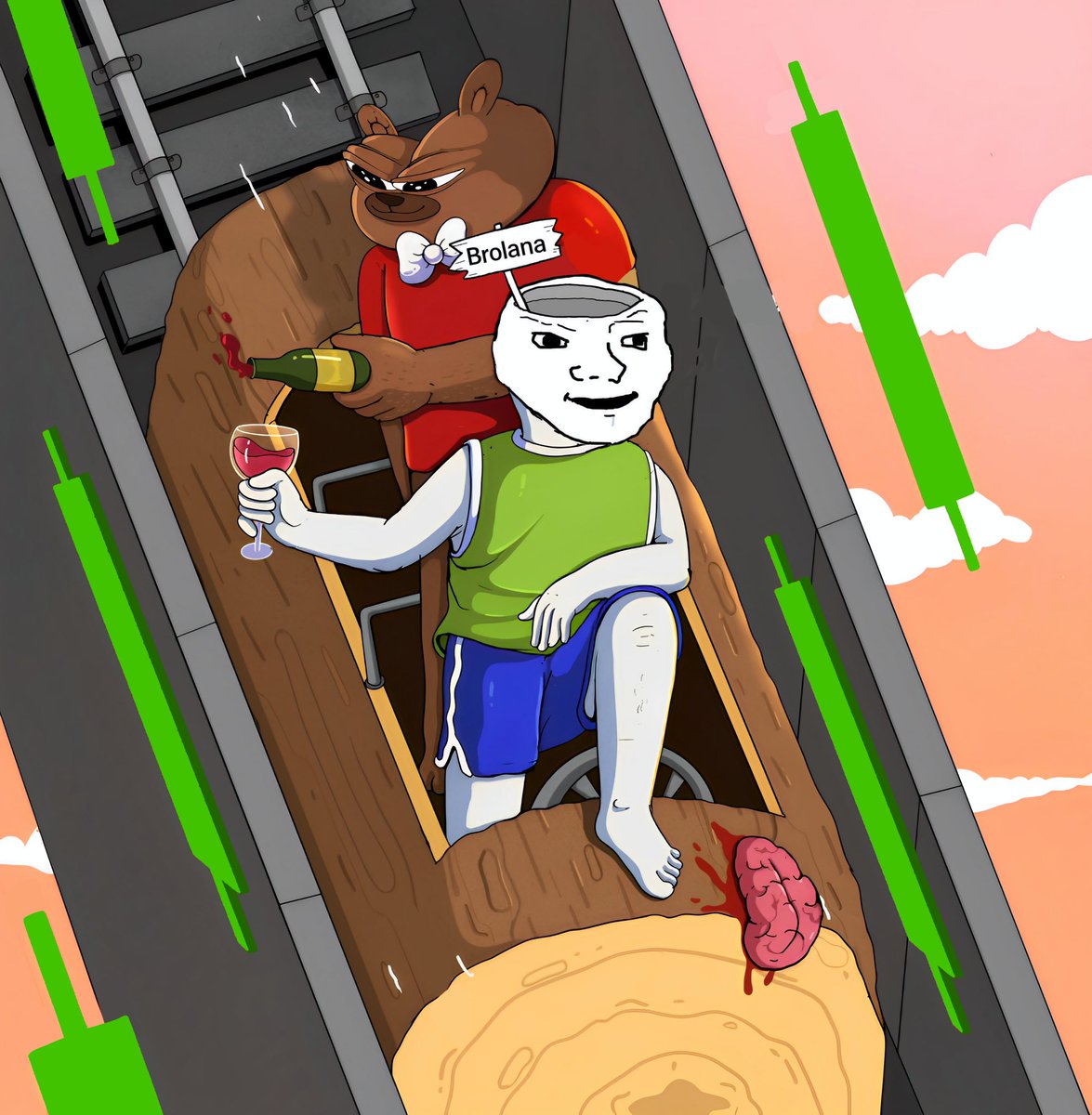 GomesHawki81507's tweet photo. Just ape! The is going to the land for $bros is going to be a smooth one🚀🌕
#brolana my entry submission sir @your1bro , I hope you like it https://t.co/JeypWiEsoz