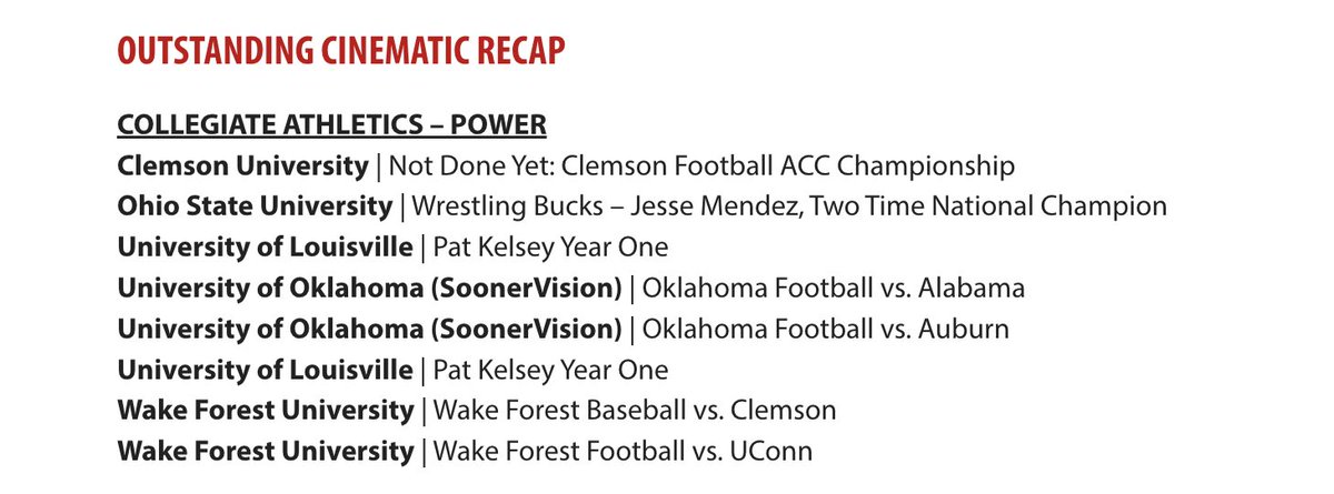 Thankful for the nomination in the 2025 SVG College Sports Media Awards for ‘Outstanding Cinematic Recap’ <a href="/SVGCollege/">SVG College</a> ‼️ <a href="/wrestlingbucks/">Ohio State Wrestling</a> 🔥👊🏾