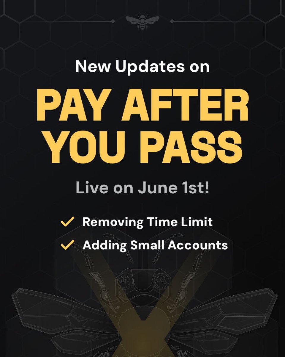 FundedHive (@fundedhive) on Twitter photo Exciting Updates Coming June 1st!
Our partnership with cTrader has always been aligned with our Traders First Initiative, and we’re proud to announce two powerful updates launching on June 1st:
👉No More Time Limits on Pay After You Pass
Starting June 1st, the 45-day phase Exciting Updates Coming June 1st!
Our partnership with cTrader has always been aligned with our Traders First Initiative, and we’re proud to announce two powerful updates launching on June 1st:
👉No More Time Limits on Pay After You Pass
Starting June 1st, the 45-day phase