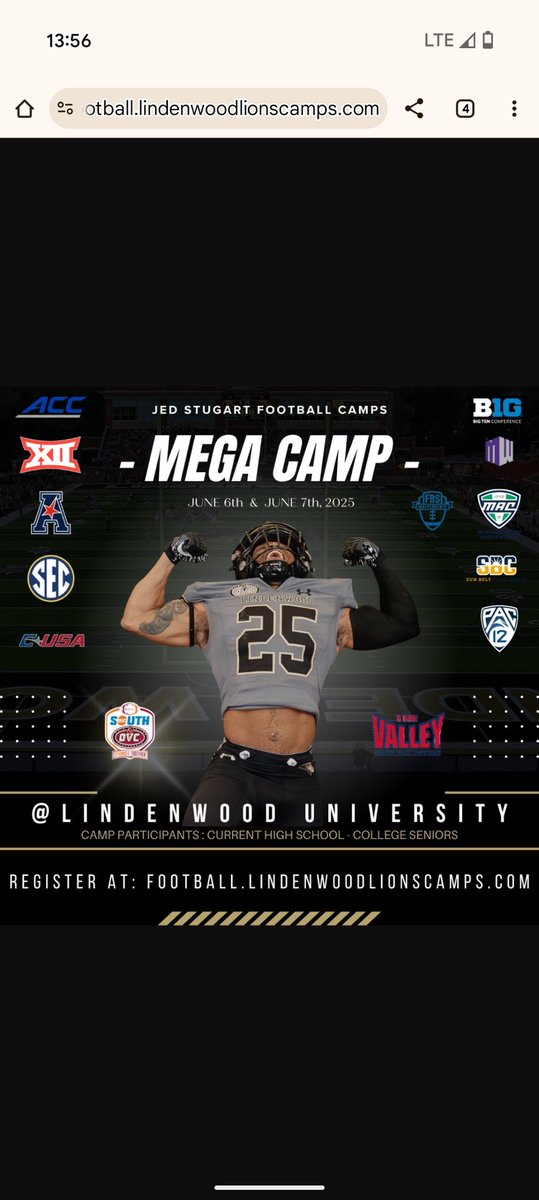 Jonavan Hare (@jonavanhare) on Twitter photo I will be attending the mega camp June 7th and I will be ready to show my talent.<a href="/LindenwoodU/">LindenwoodUniversity</a> <a href="/Lindenwood_OC/">Dusty Hovorka</a> <a href="/LindenwoodFB/">Lindenwood Football</a> #megacamp I will be attending the mega camp June 7th and I will be ready to show my talent.<a href="/LindenwoodU/">LindenwoodUniversity</a> <a href="/Lindenwood_OC/">Dusty Hovorka</a> <a href="/LindenwoodFB/">Lindenwood Football</a> #megacamp