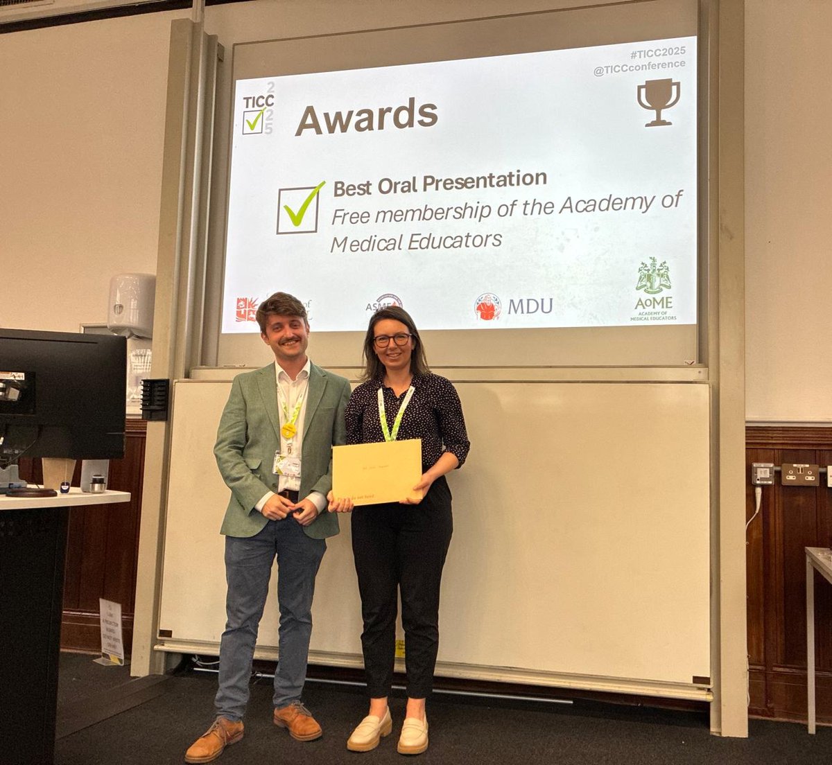 Developing Medical Educators Group (DMEG) (@devmeded) on Twitter photo Proud to pair w <a href="/MedicalEducator/">Medical Educators</a> + <a href="/TICCConference/">Teaching, Innovation, and Collaboration for CTFs</a> for TICC's Best Oral Presentation prize at their conference!π
Congratulations to Rachel Falconer for her talk:
"How to Start a Student Simulation Faculty".
Enjoy your free year of AoME Membership! π
#MedEd #TICC2025 #ClinEd Proud to pair w <a href="/MedicalEducator/">Medical Educators</a> + <a href="/TICCConference/">Teaching, Innovation, and Collaboration for CTFs</a> for TICC's Best Oral Presentation prize at their conference!π
Congratulations to Rachel Falconer for her talk:
"How to Start a Student Simulation Faculty".
Enjoy your free year of AoME Membership! π
#MedEd #TICC2025 #ClinEd