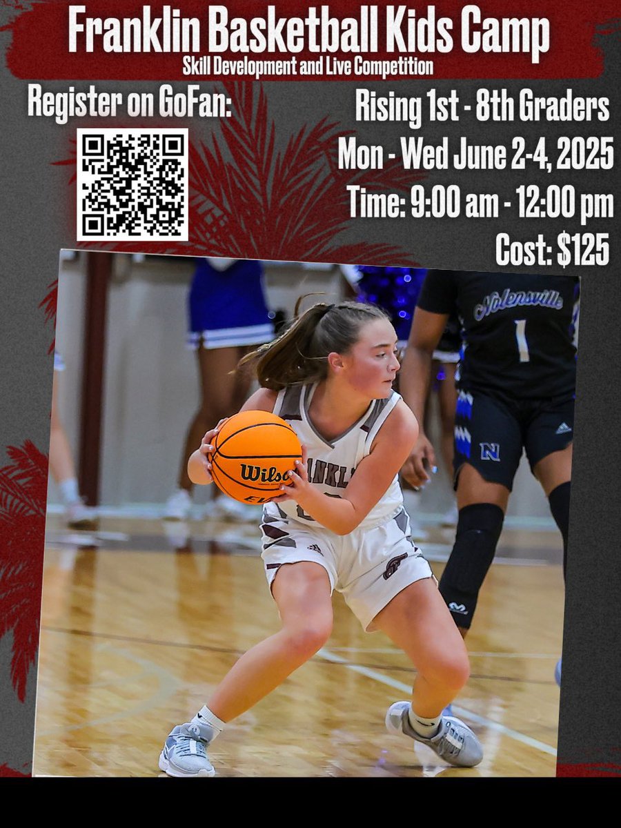 Franklin WBB- Lady Admirals (@wcsfhsladyhoops) on Twitter photo Summer Camps are calling and we want you to answer!! Sign up for the Franklin Girls and Boys Basketball Kids Camp 🏀⚓️
<a href="/wcsGMSathletics/">Grassland Middle School Athletics</a>
<a href="/fssdFMS/">Freedom Middle</a>
<a href="/fssdFIS/">Freedom Intermediate</a>
<a href="/fssdPGES/">Poplar Grove K-4</a>
<a href="/fssdPGMS/">Poplar Grove 5-8</a>
gofan.co/event/3100703?… Summer Camps are calling and we want you to answer!! Sign up for the Franklin Girls and Boys Basketball Kids Camp 🏀⚓️
<a href="/wcsGMSathletics/">Grassland Middle School Athletics</a>
<a href="/fssdFMS/">Freedom Middle</a>
<a href="/fssdFIS/">Freedom Intermediate</a>
<a href="/fssdPGES/">Poplar Grove K-4</a>
<a href="/fssdPGMS/">Poplar Grove 5-8</a>
gofan.co/event/3100703?…