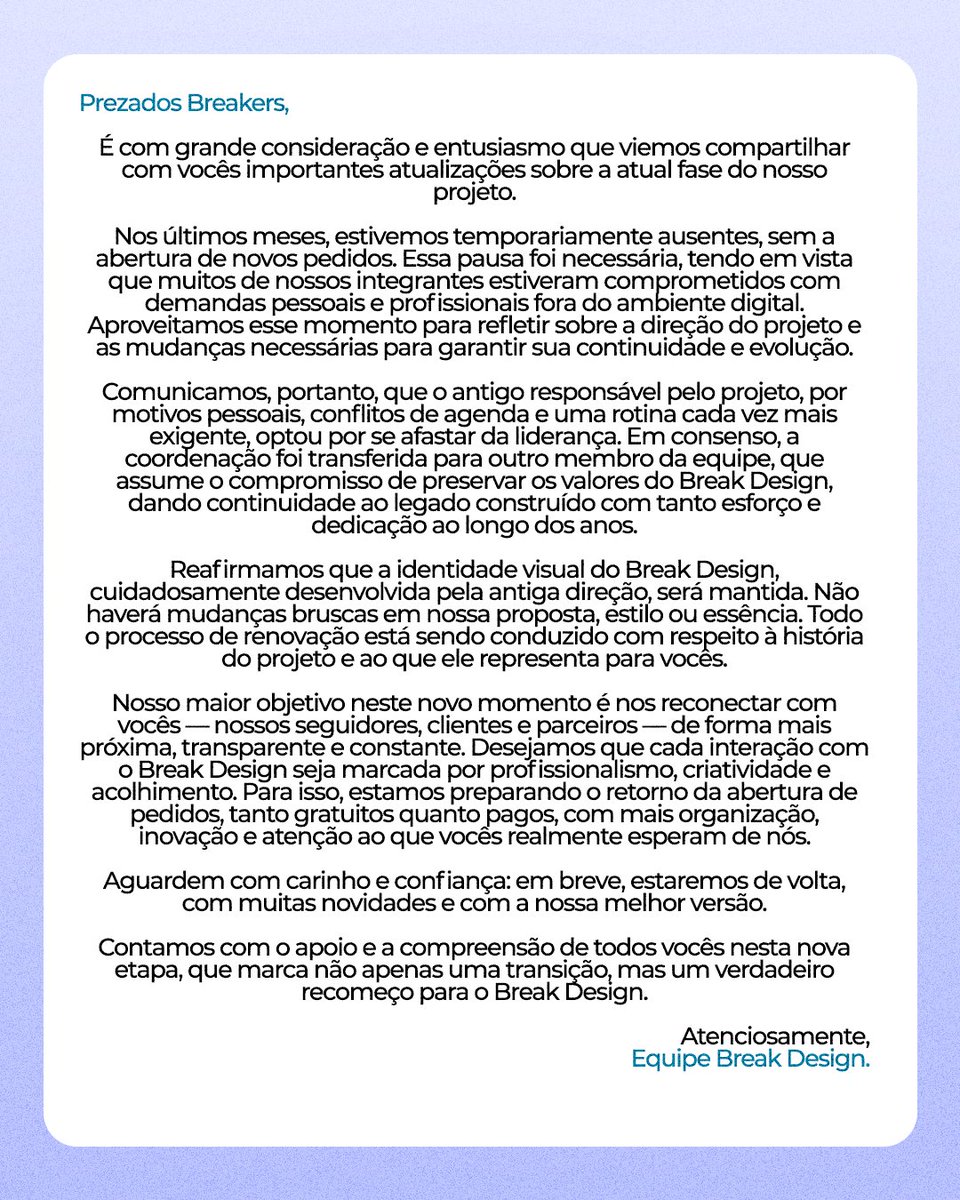 Break Design 💨 • VAGAS ABERTAS tweet media
