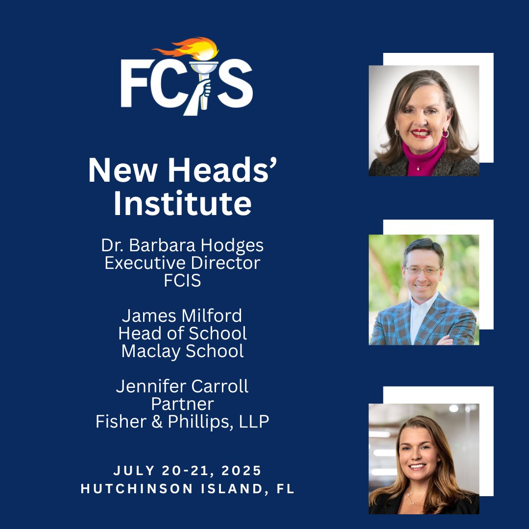 Join us at the #FCIS New Heads Institute—a dynamic, informative program designed to equip you for a successful transition and connect you with a powerful network of peers.

Learn more: ow.ly/FGat50VVbmG