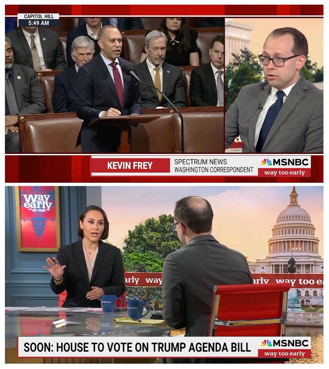 Kevin Frey (@kevinfreytv) on Twitter photo It's not every day the US House is actively at work in the 5a hour ...
Enjoyed talking through the dynamics of a critical vote with <a href="/alivitali/">Ali Vitali</a> on Way Too Early this morning! It's not every day the US House is actively at work in the 5a hour ...
Enjoyed talking through the dynamics of a critical vote with <a href="/alivitali/">Ali Vitali</a> on Way Too Early this morning!