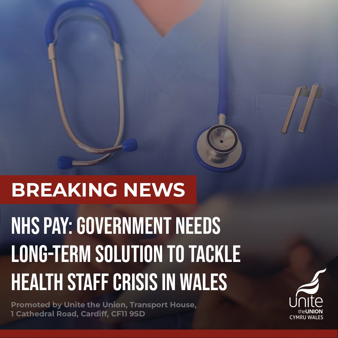 🚨 NHS PAY 🚨

The government’s pay proposal for NHS staff still fails to address the issues of low pay which threaten the future of the service in Wales.

We need a long-term solution to resolve the NHS crisis across the UK and here in Wales.

More - unitetheunion.org/news-events/ne…