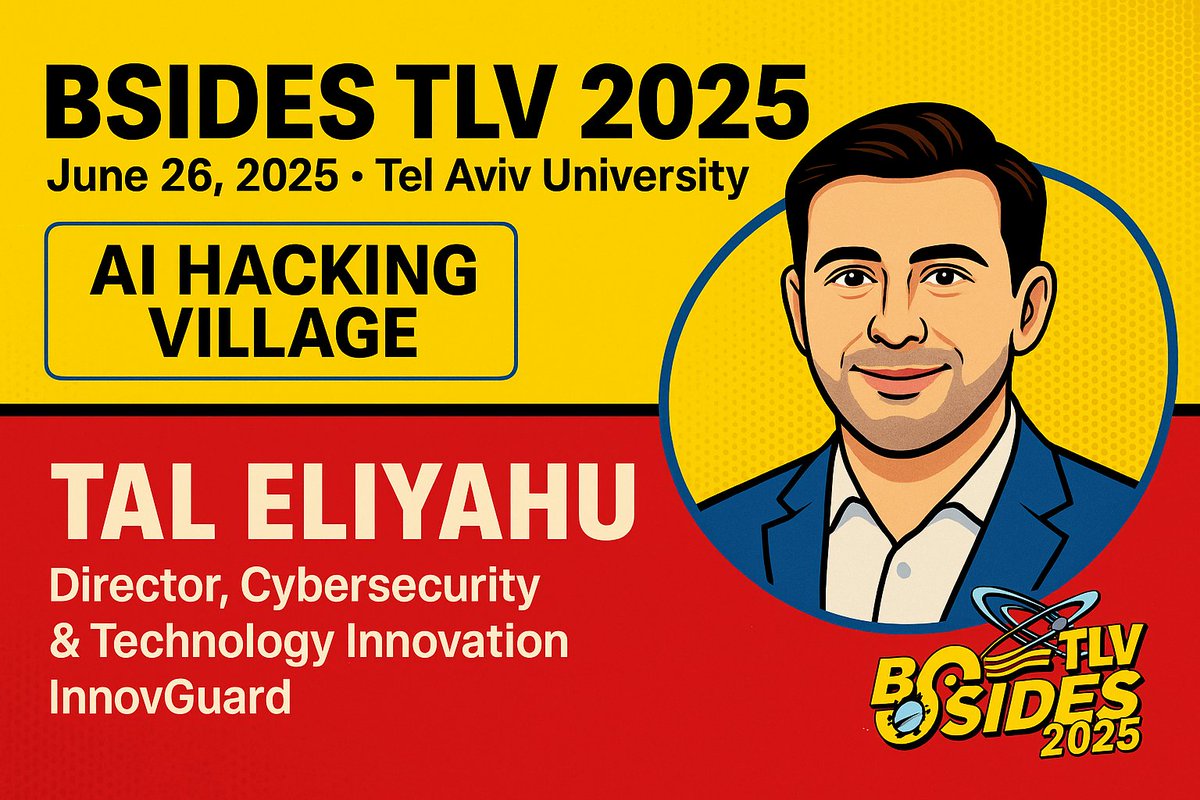 Join me on June 26 at <a href="/TelAvivUni/">Tel Aviv University</a> for the AI Hacking Village @ <a href="/BsidesTLV/">BSIDES TLV</a> | aihackingvillage.com | Register → bsidestlv.com/register/
We’ll be diving into:

• Red teaming of AI agents and LLM-based code assistants
• Prompt injection, jailbreak chaining, and adversarial