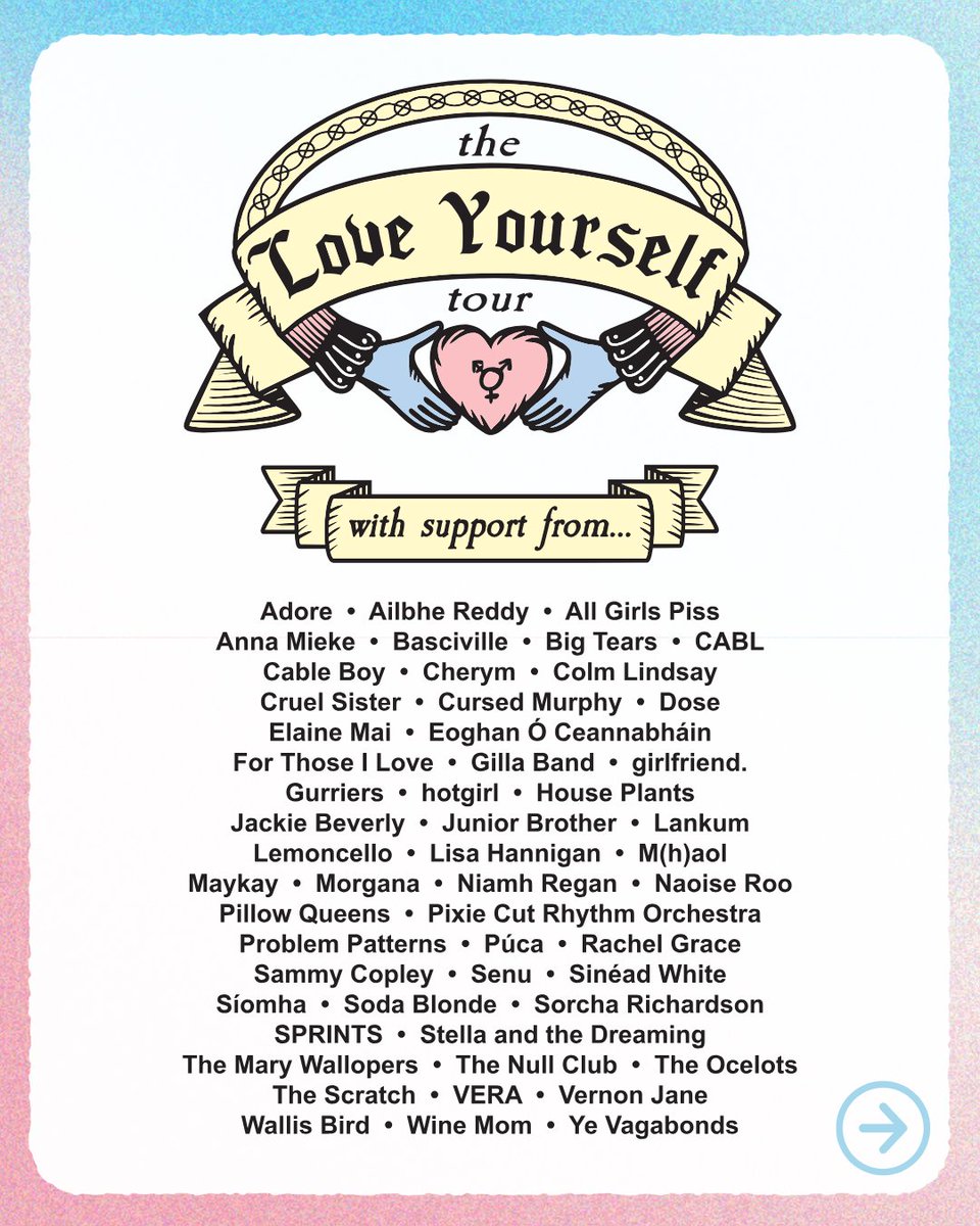 PillowQueens's tweet image. The Love Yourself T-Shirt is a coming together of Irish musicians to show solidarity and support to our trans family, and fundraise for Shoutout & the wonderful work they do running educational programmes to combat anti-LGBTQ+ bullying and violence. 🏳️⚧️
shoutout.ie/shop/sydpsbfsf…